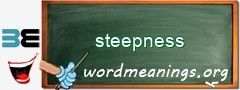 WordMeaning blackboard for steepness